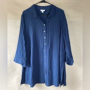 J. Jill Navy Button-Down Shirt. Size 2X
